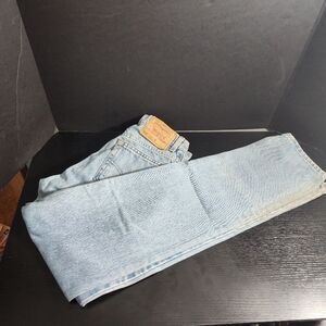 Levis 512 Slim Fit Straight Leg Jeans 28/32 Light‎ Wash Leather Patch Retro USA